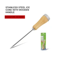 ice pick punch stainless steel safety wooden handle kitchen tool manual non slip ice crusher portable bar carving tools n h3