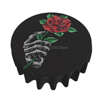round tablecloth 60 inch skeleton rose table cover for dinner kitchen