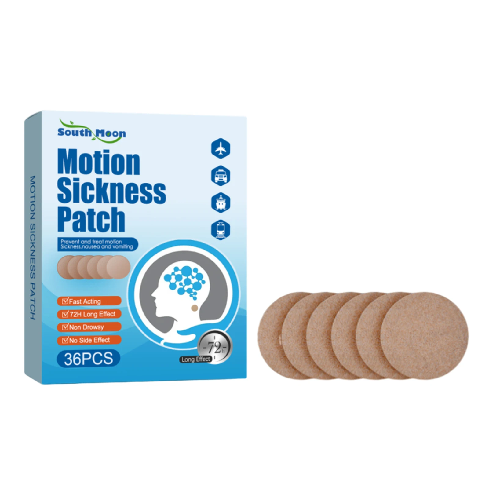 

Seasick Patches Motion Sickness Patch Anti Nausea Patches Behind Ear Or On The Navel Sea Sickness Patches For Cruise Plane Train