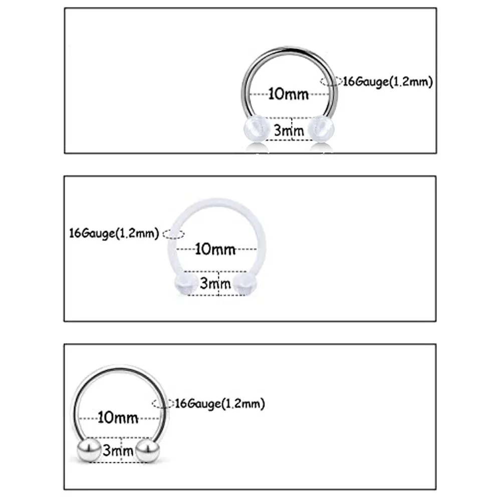 9 шт. набор для пирсинга 16 г |