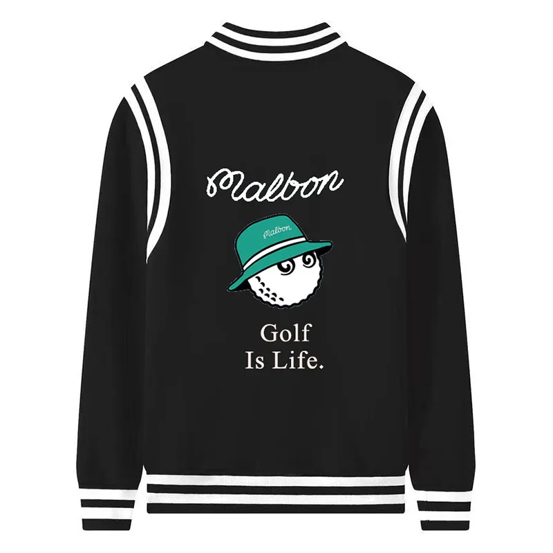 

Men Women Golf Clothing Baseball Uniform Malbon Golf Jacket Zipper Coat Couple Casual Street Hip-hop Slim Fit Baseball Jacket