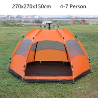 camping equipment tentes 4 to 8 people large capacaity tents sunshades waterproof multi function hexagon with cover quick open