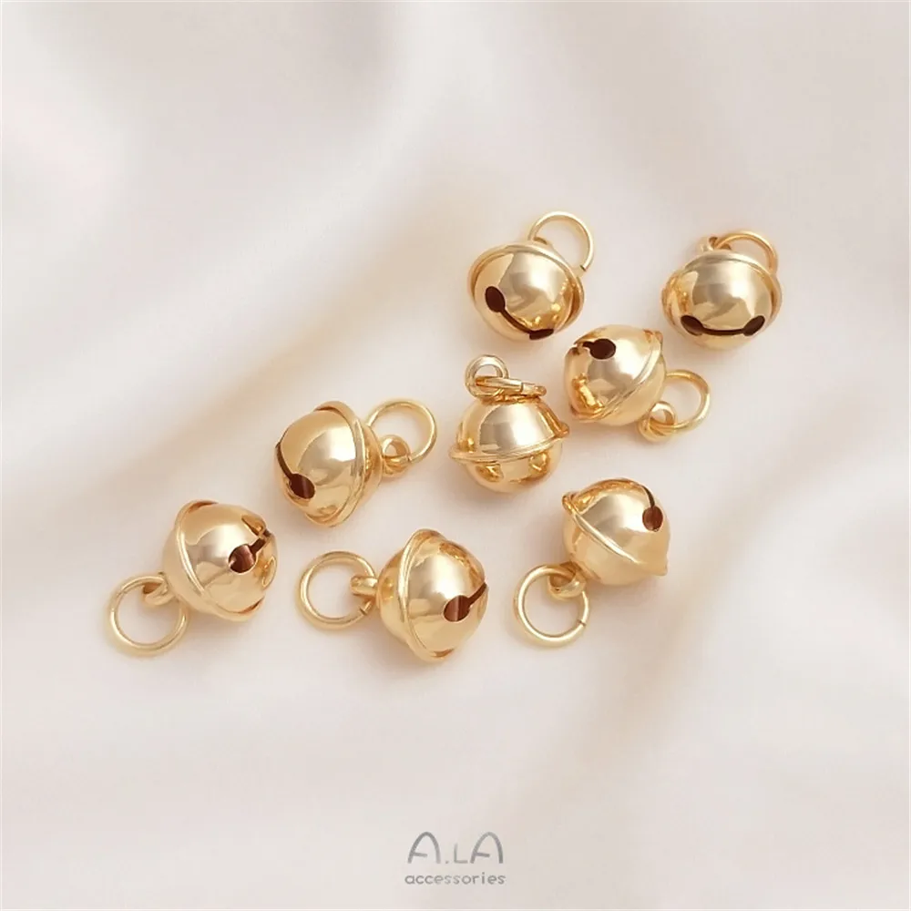 

Bell Pendant 1Pcs 14K Bag Gold Fugitive snow white hand rope bracelet pendant DIY material first jewelry accessories