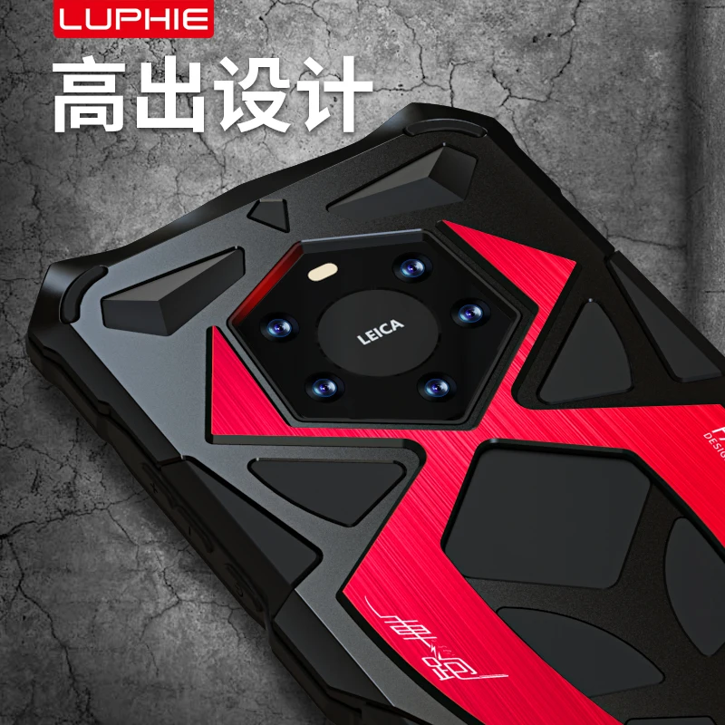Luphie Aluminum Metal Silicone Shockproof Case Cover For Huawei Mate 40 Pro  Mate40 Pro + Plus Dirt Shock Proof Cover Case