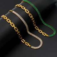 2022 summer new emerald bracelet extendable gold necklace light luxury jewelry kit