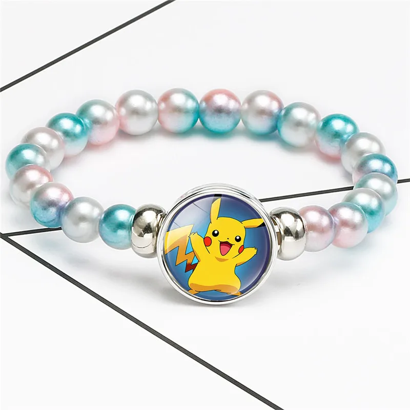 

Anime Pokemon Cartoon Pikachu Series Children's Bracelet Ornament Christmas Kids Gift Retractable Bead String Birthday Kids Toys