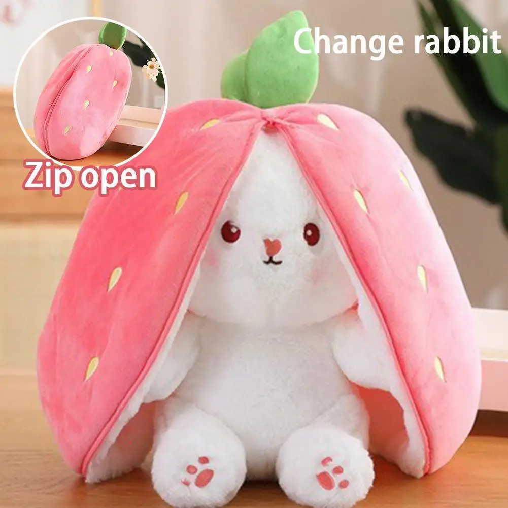 

7 дюймов милый плюшевый кролик в виде моркови/клубники, детская забавная игрушка в виде кролика, клубничный мешок, подарки на день рождения, мягкие игрушки H J2p6