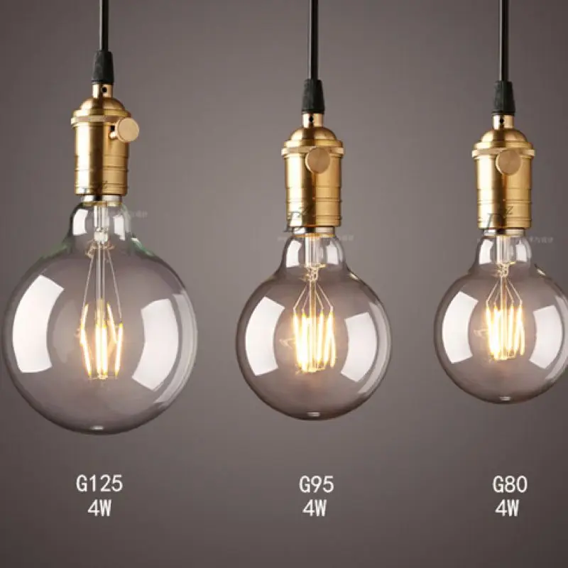 Фото Светодиодная лампа Лампа Эдисона G80 G95 G 125110 V 220V E27 теплый желтый подвесной светильник для украшения ресторана, кафе, бара №1