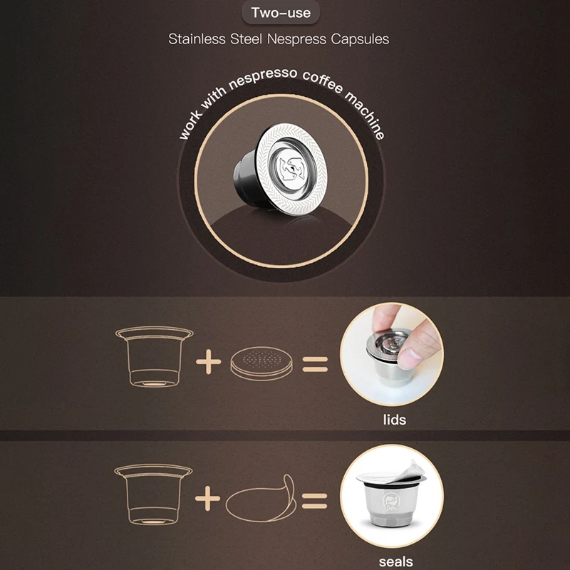 Refillable Stainless Steel Espresso Coffee Maker Capsule For Nespresso Storage Tank Reusable Filter Pods