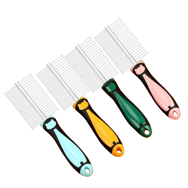 

Dog Steel Combs Dematting Combs with 2-Sided Rounded Teeth for Safe Grooming