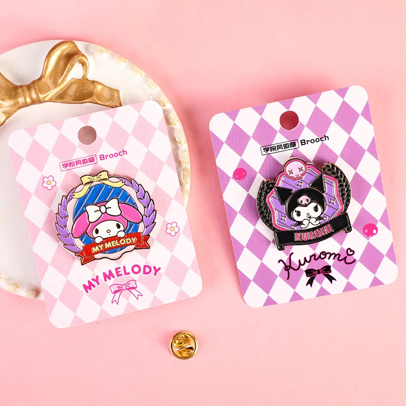 Брошь-значок Sanriod Anime Kuromi Melody Cinnamoroll Cartoon Badge Pop-Enamel Pin Lapel Badges Brooch Funny Kawaii Fashion Jewelry Gift Toys.