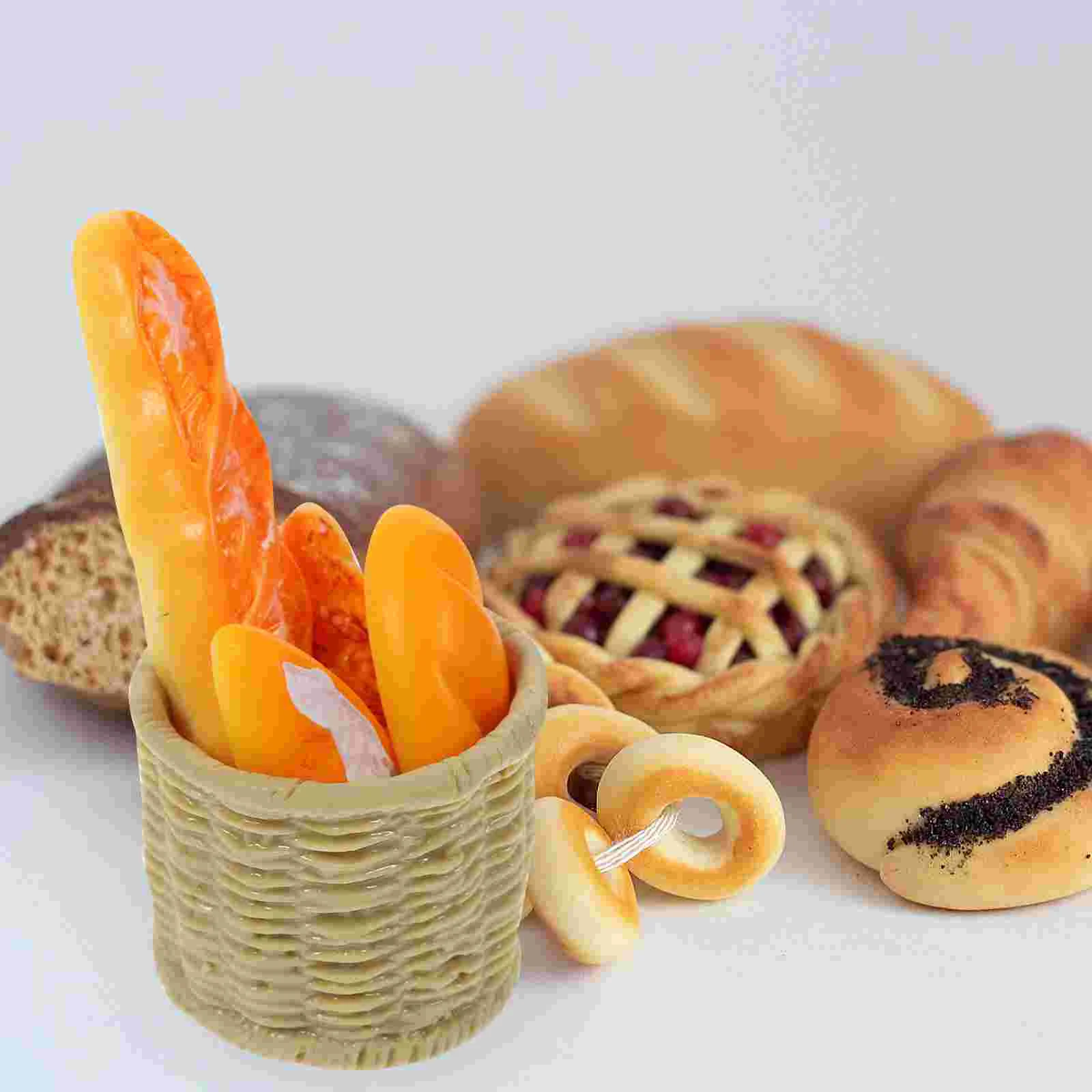 

1 Set Mini Bread Basket Bread Models Mini House Ornament Dollhouse Resin Crafts
