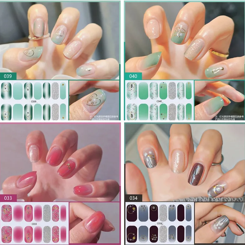 

Wholesale 3D Nail Wraps Press on Nails Sticker Self-adhesive Decals Manicure Supplies Decoration Gel Nail Stickers