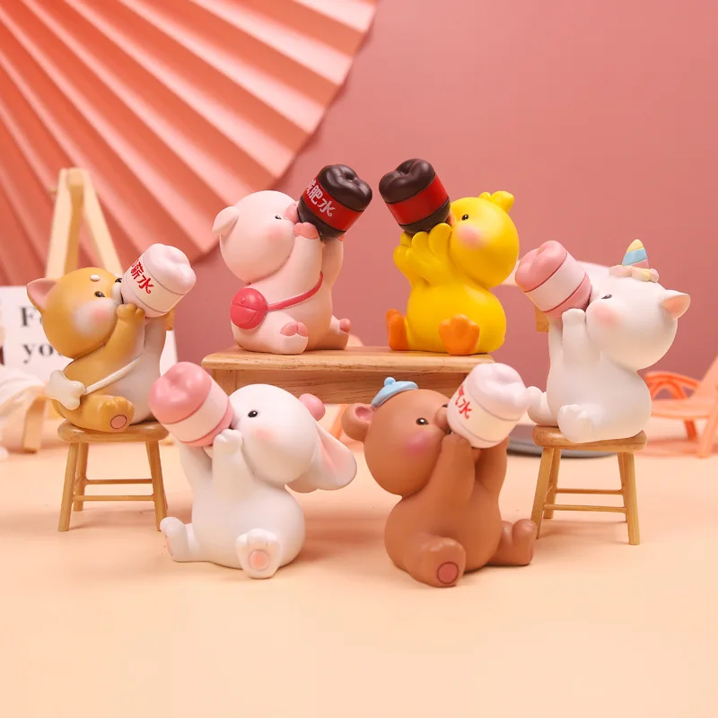 

1 шт. настольное украшение, красивые подарки, Мультяшные милые животные, сидение, домашние украшения, Миниатюрные аксессуары