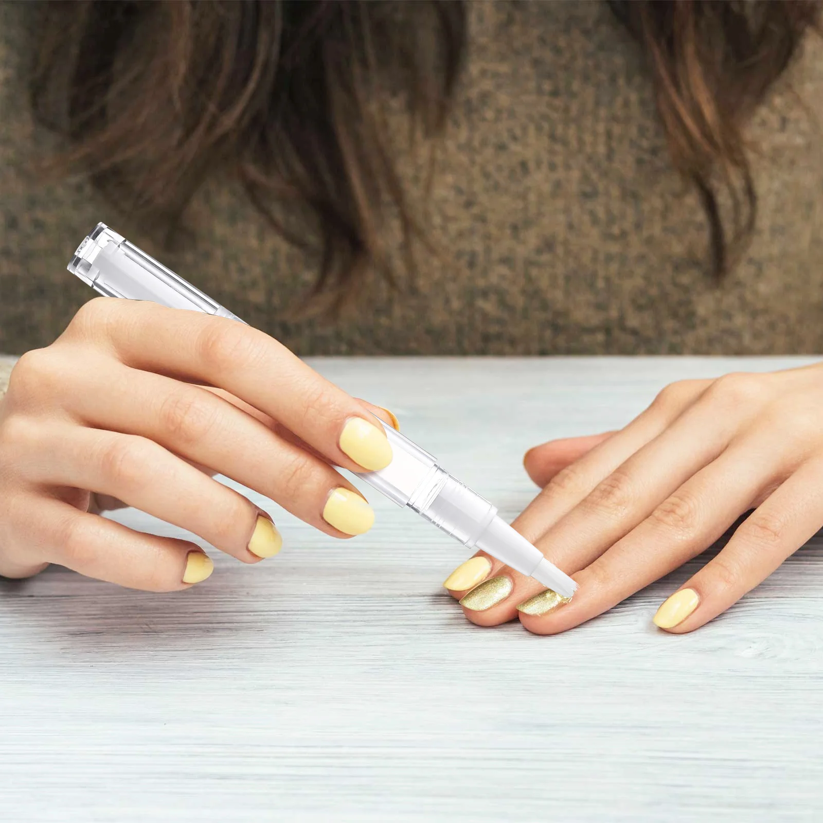 

10 Pcs 3ml Transparent Twist Pen Empty Nail Polish Brush Head Rotating Tube Clear Liquid Pens Container