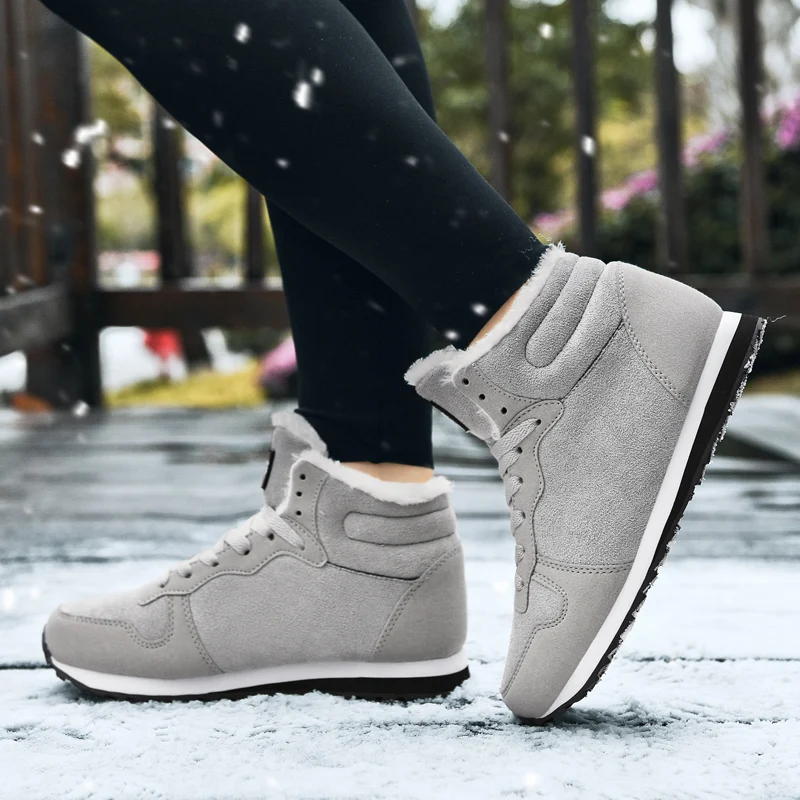 High Quality Women Men Boots Winter Waterproof Snow Boots Women Plush Warm Ankle Boots Anti-slip Men Shoes Fashion Couple Shoes