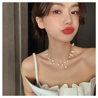 gypsophila freshwater pearl necklace women fashion luxury 2022 new necklace collarbone chain party wedding jewelry accessories