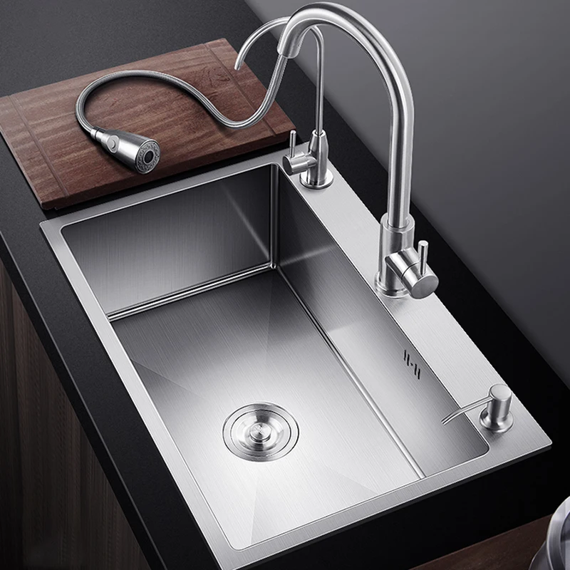 

Drainboard Kitchen Sink Stainless Steel Mixer Taps Drain Pipe Bathroom Sink Washing Fregaderos De Cocina Kitchen Fixture YQ50SC