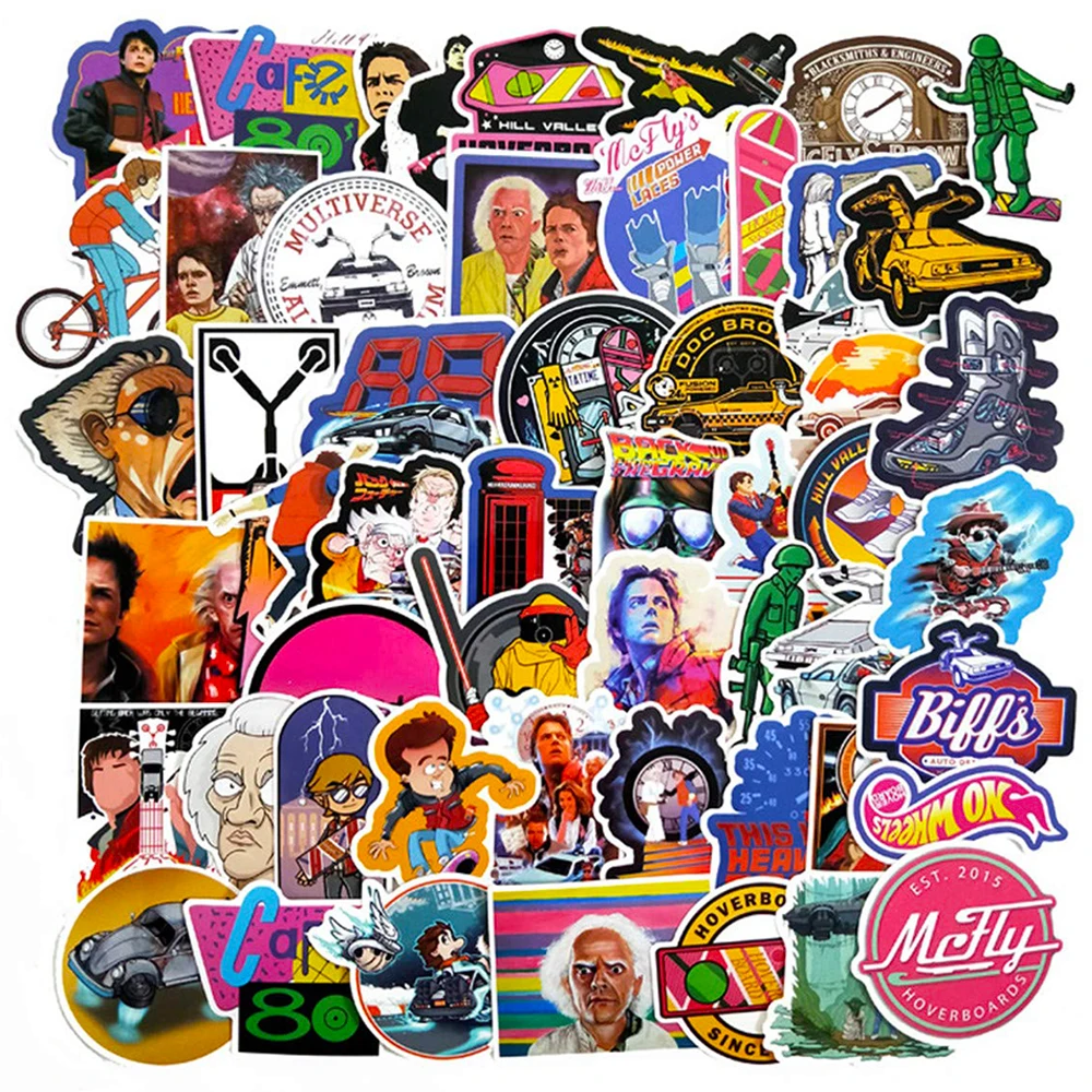 

10/30/50PCS Back To The Future Cartoon Stickers Skateboard Motorcycle Luggage Guitar Waterproof Cool Decal Graffiti Stickers