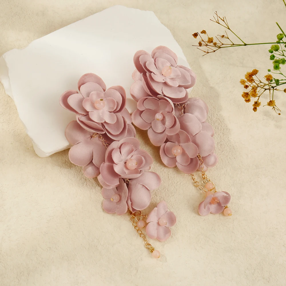 Badu медные серьги-капельки с цветком