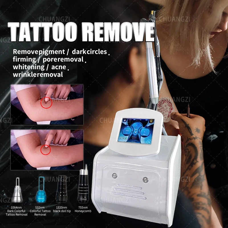 

Non-Invasive Q Switched ND YAG Latest La-ser 532 &1064 &1320nm Picosecond Carbon Skin La-ser Machine For Tattoo Removal