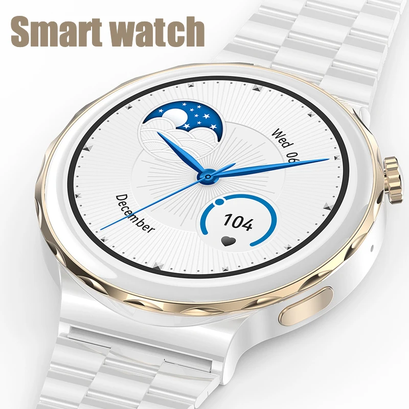 

HK43 NFC Smart Watch Women Wireless Charging Bluetooth Call Smartwatch IP68 Waterproof 1.36 Inch 390*390 HD Screen For xiaomi