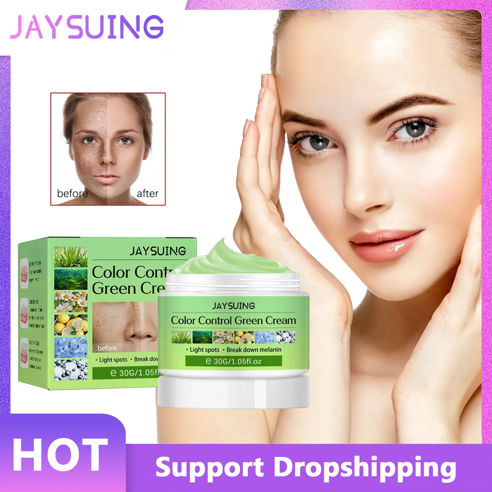 

Jaysuing Whitening Freckles Cream Remove Melasma Dark Hyperpigmentation Spot Repairment Cream Brightening Moisturizing Face Skin