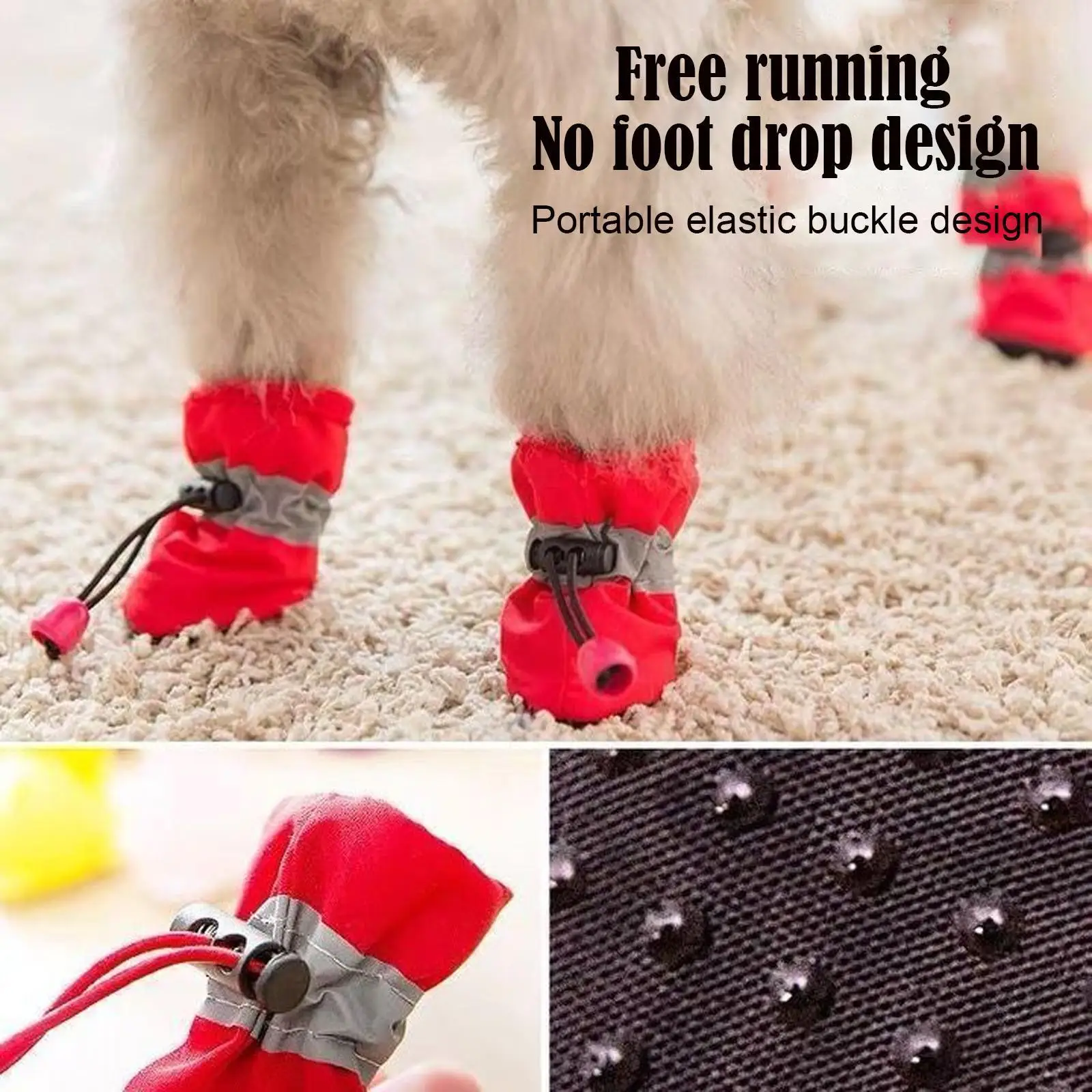 

Pet Dog Shoes Waterproof Anti-slip Warm Boot Footwear Dog Booties Outdoor 4pcs Shoes Thick Small E3a6