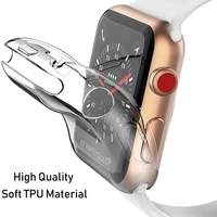 transparent cover for apple watch 6 se 5 4 3 44mm 40mm 360 full soft clear tpu screen protector case for iwatch 3 2 1 38mm 42mm