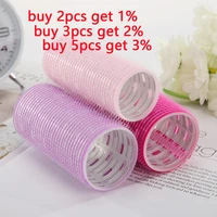 hair rollers curlers self grip holding self adhesive sticky hairdressing lazy silk ribbon heatless rod headband hair styling