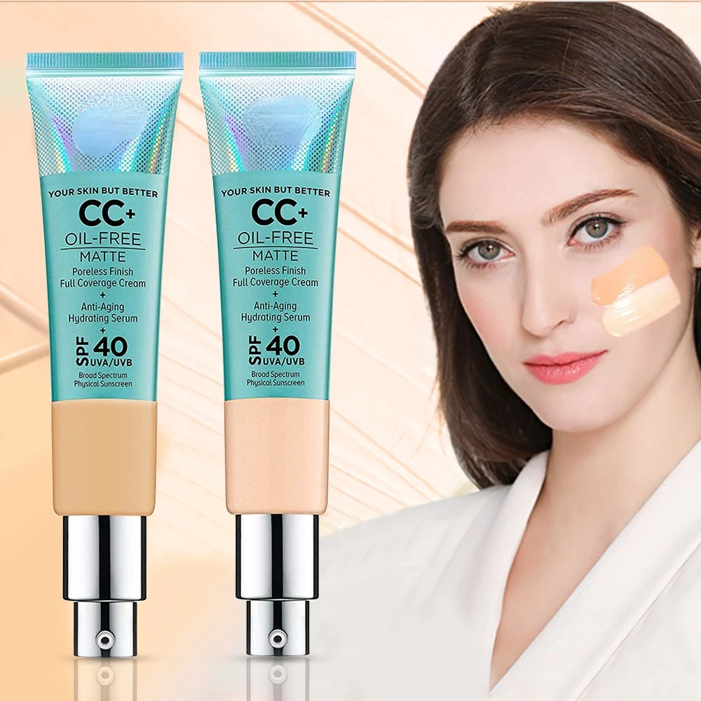 

30ml Cosmetics Concealer CC Cream Matter Oil-Control Makeup Base Full Cover Dark Circle Eyes SPF 40 Make Up Skin Brighten Cream