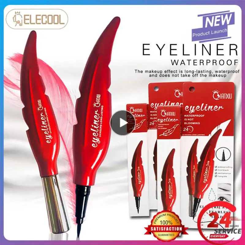 

Черная жидкая подводка для глаз, ручка, деликатный водостойкий макияж, Женская подводка для глаз, карандаш, подводка для глаз в форме пера, косметические инструменты для красоты