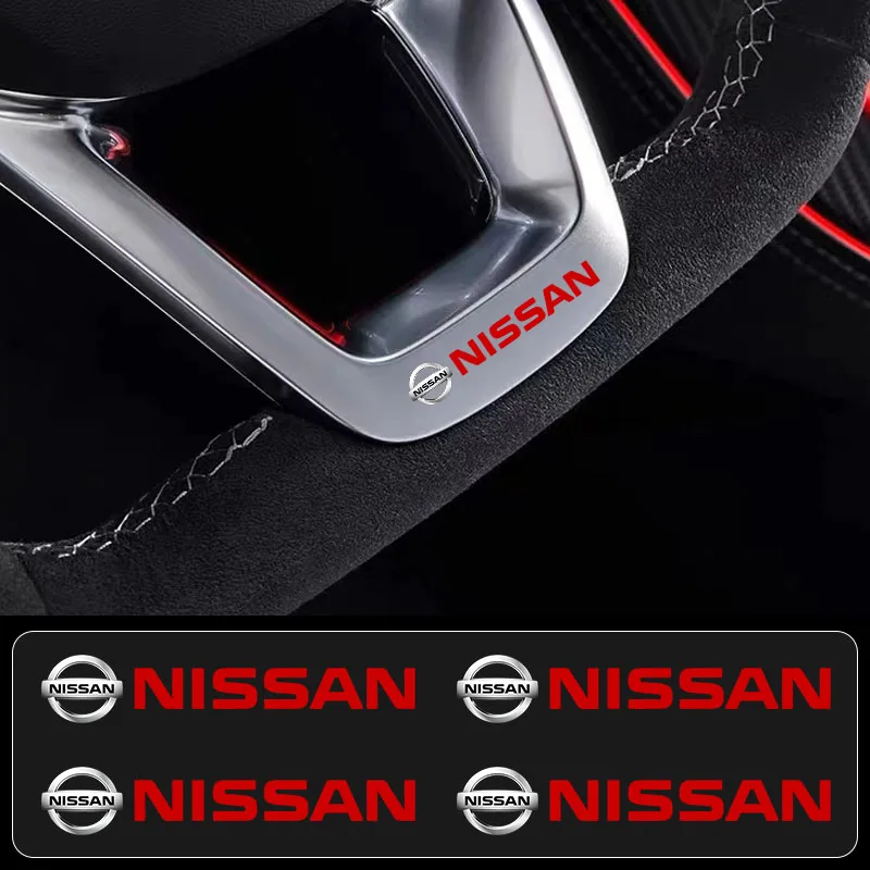 

4/8pcs 3D Car Emblem Decorative Sticker Steering Wheel Decal For Nissan J10 X-Trail Qashqai Juke Leaf Micra NOTE Patrol Pulsar