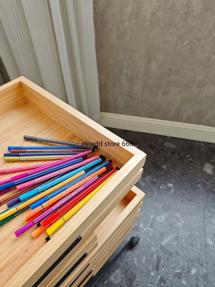 boczny ruchomy stolik kawowy na kółkach szafka boczna z litego drewna