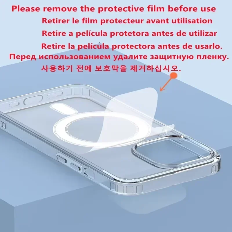 Фото Роскошный прозрачный магнитный чехол для MagSafe для iPhone 16 Plus 16 Pro Max, чехол с сенсорными кнопками камеры, чехол для беспроводной зарядки №5