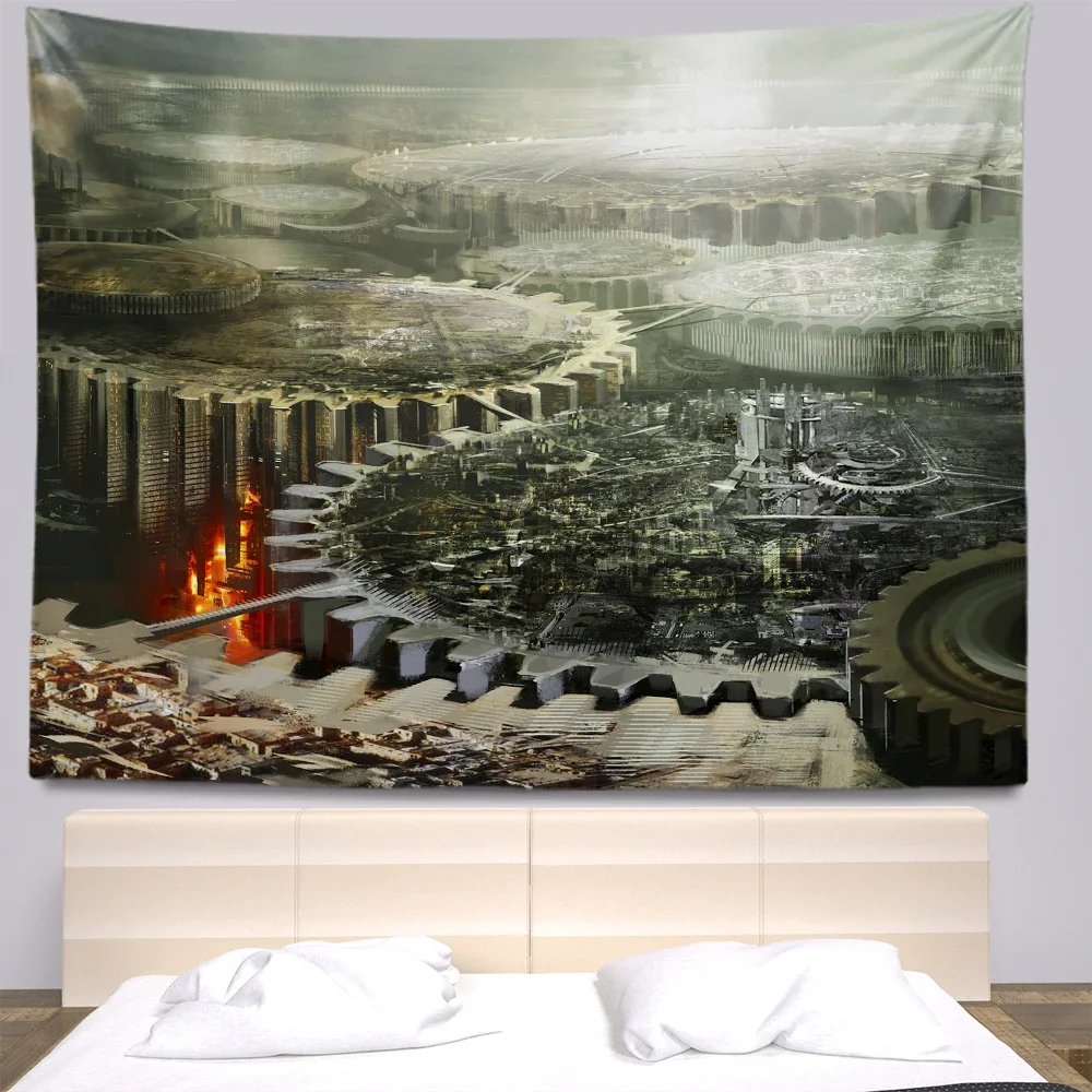 Стимпанк аниме гобелен Декор для комнаты Boho Настенный декор в эстетике