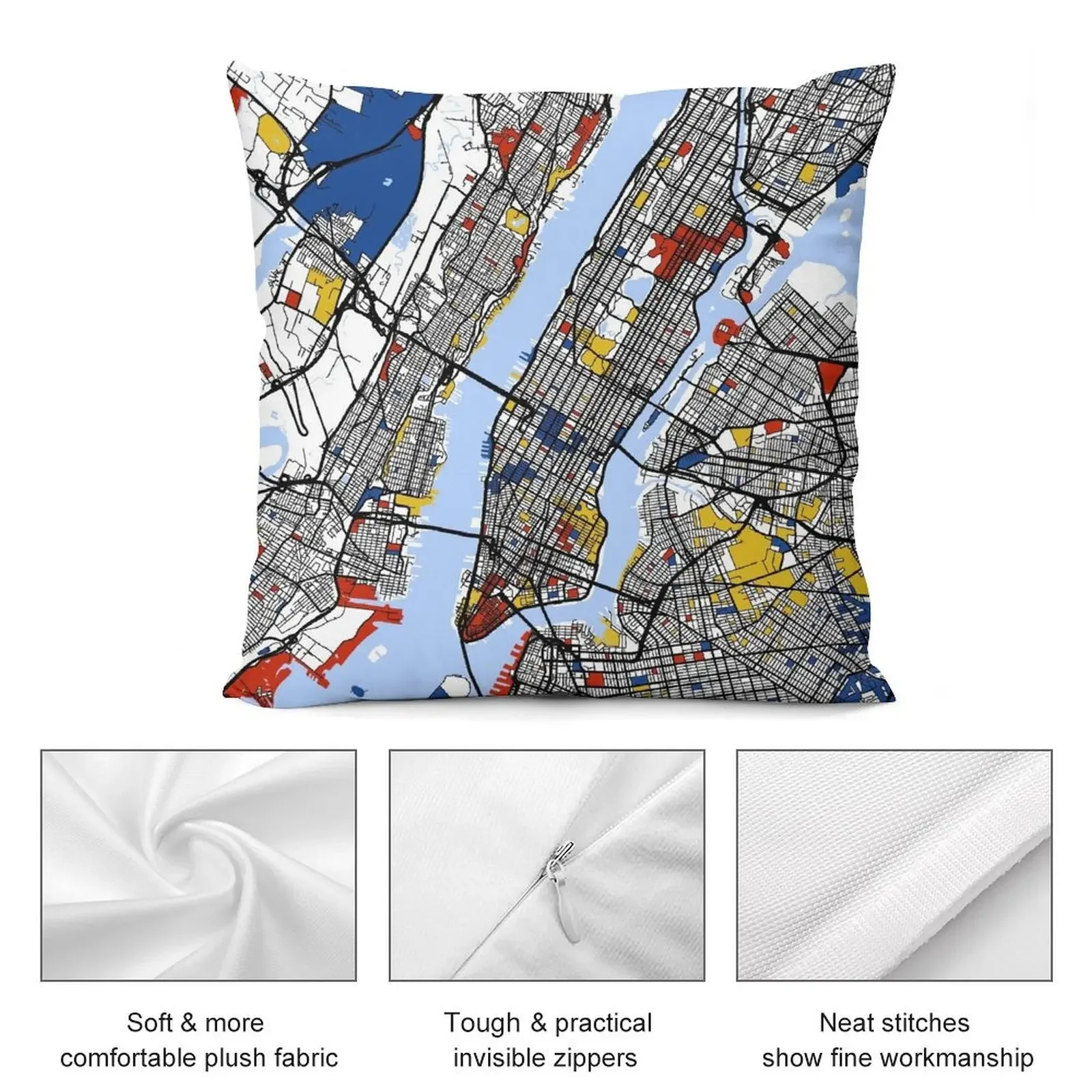 Карта Нью-Йорка Мондриана декоративная подушка эластичный чехол для дивана