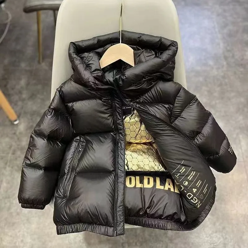 

New Korean Version Childrens Down Jacket For Boys And Girls White Duck Down Thickened Short Medium To Large Childrens Winter