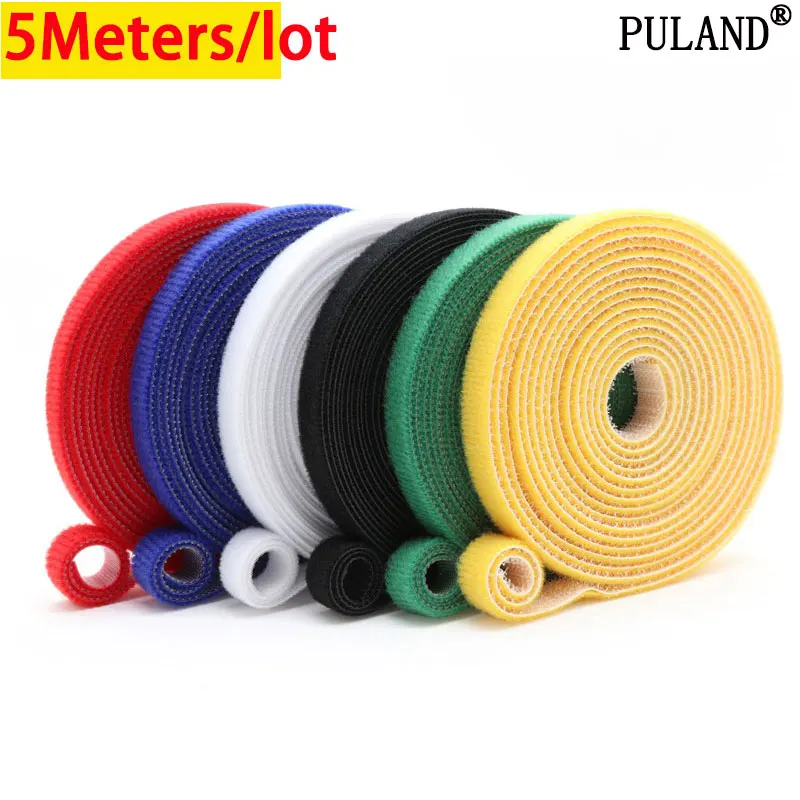 

5 meters 10/15/20/25mm Self Adhesive Fastener Tape Reusable Hooks Loops Cable Tie Wire Straps Magic Tape DIY Accessories