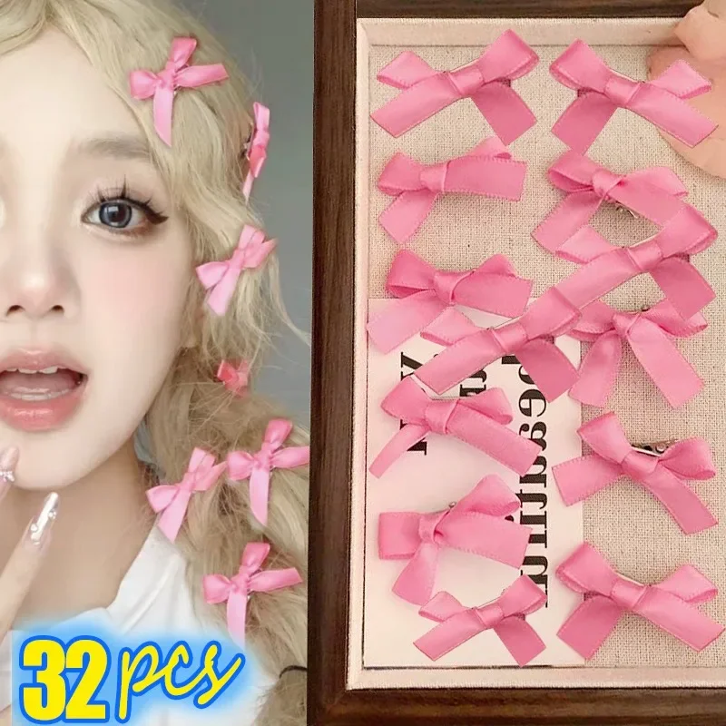 

Mini Pink Ribbon Bow Hairpin Korean Sweet Bowknot Hair Clip Girls Y2K Bobby Pin Barrette Lolita Duckbill Headwear Accessories