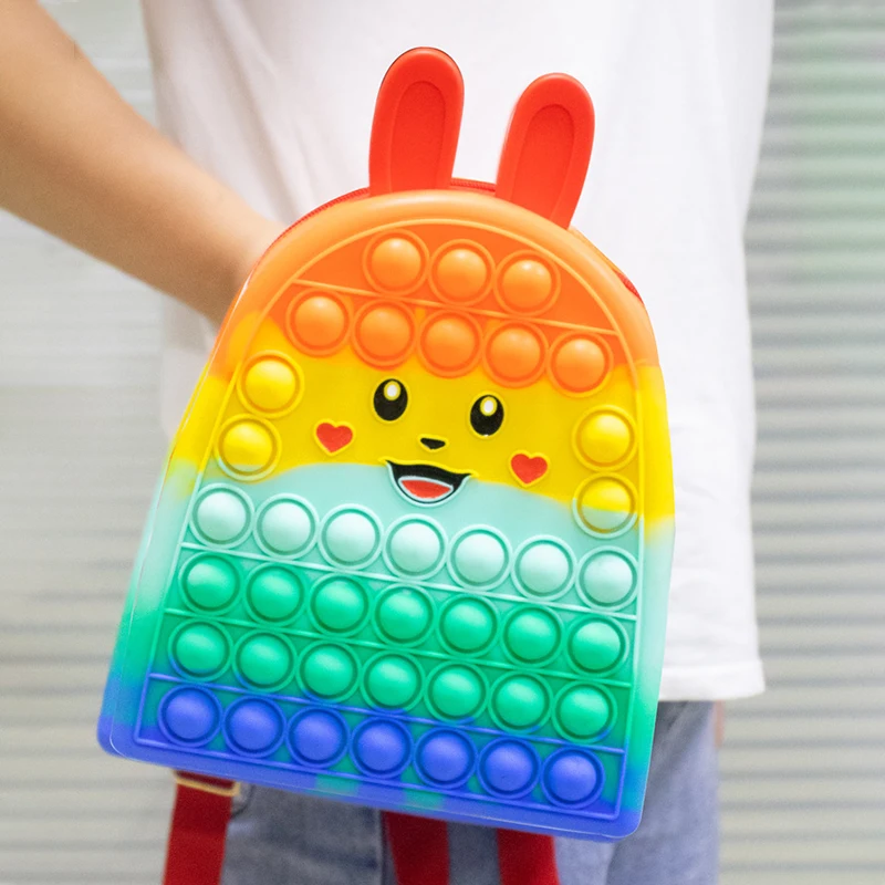 Милый рюкзак аниме для девочек Сумка с пузырьками Игрушка антистресс детей