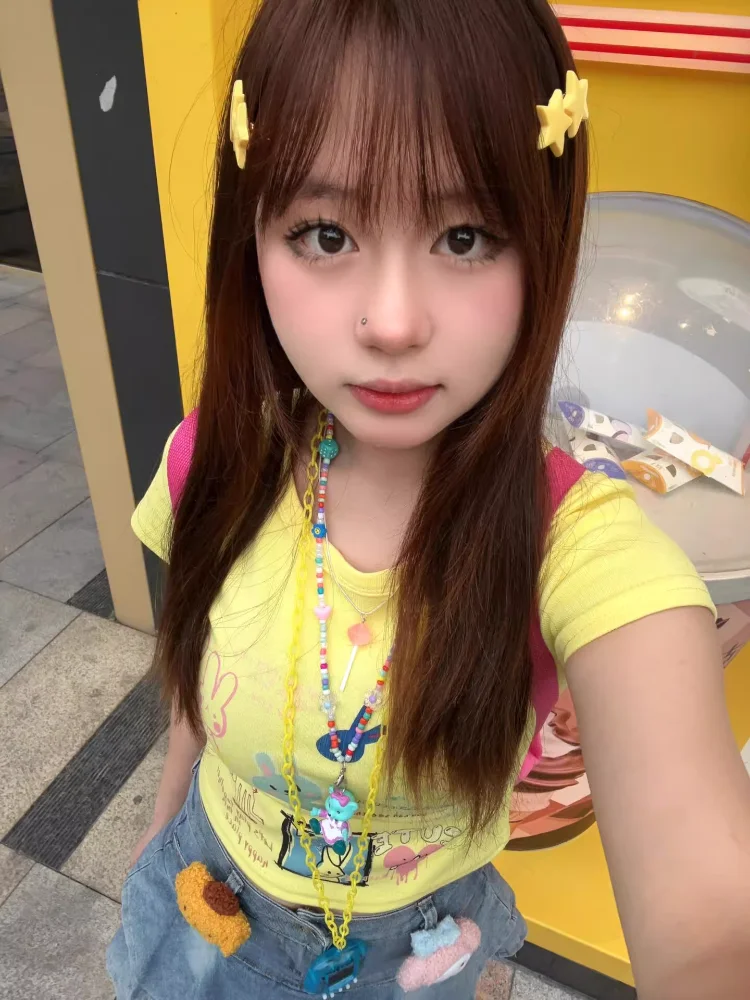 Pure Desire Sle Gyaru Fun Graffiti Футболка с короткими рукавами Женская дизайнерская корейская