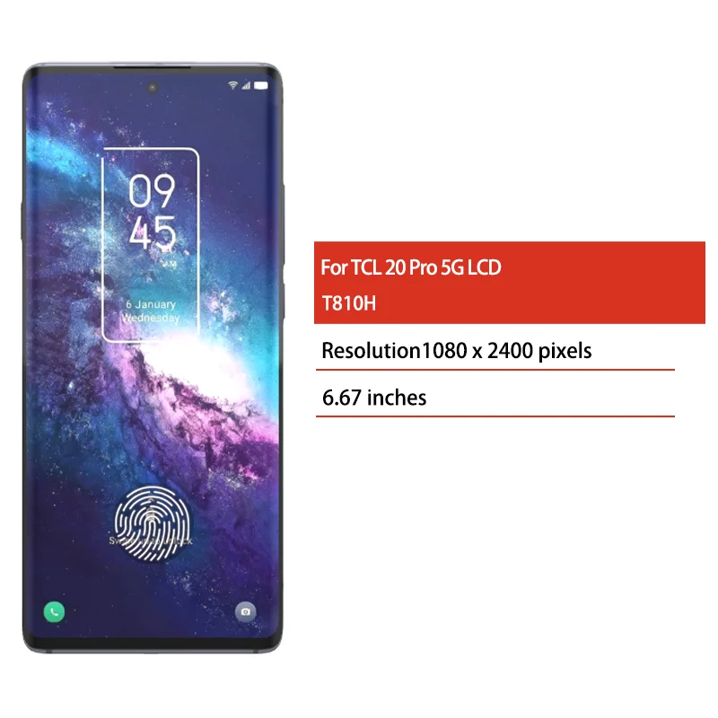Фото 6,67-дюймовый AMOLED-дисплей для TCL 20 Pro 5G, сенсорный экран, дигитайзер в сборе, T810H, замена дисплея, ремонт №2