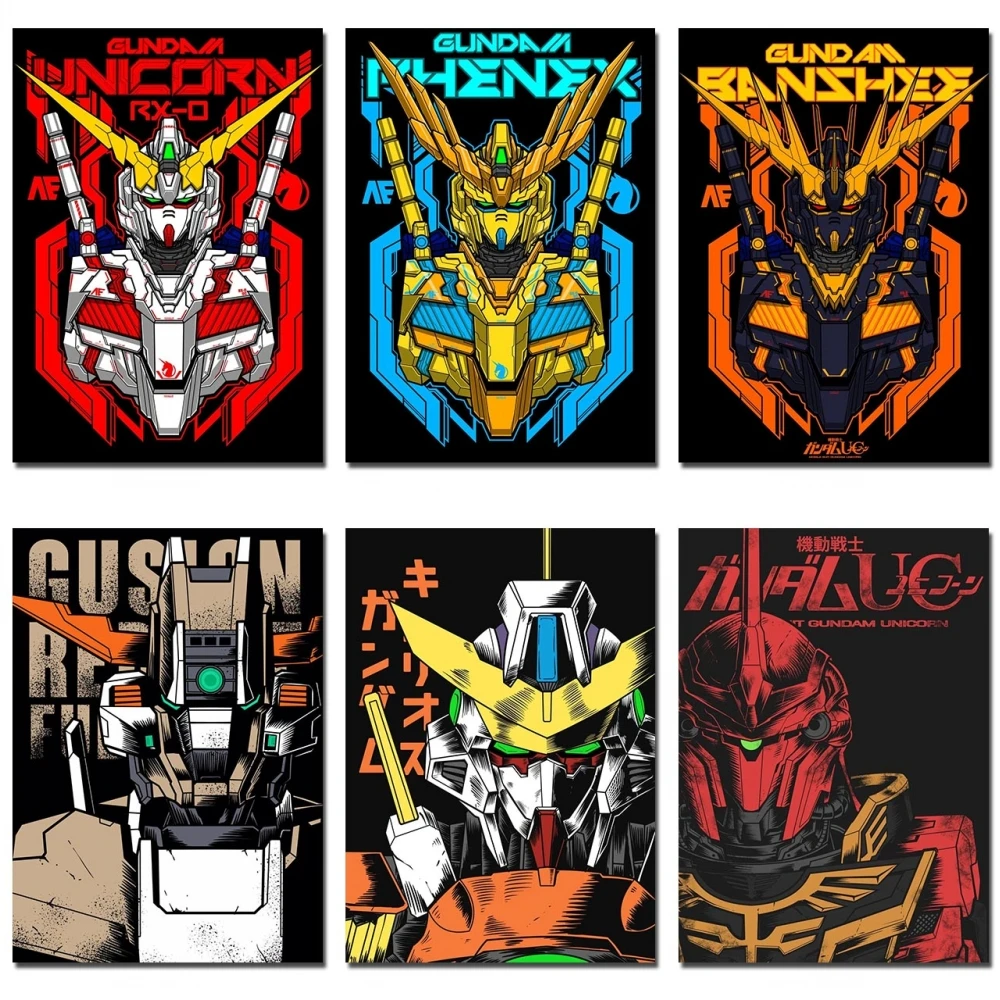 

Japanese Anime Gundam Canvas Painting Wall Art Poster and Prints Mural Mecha Pictures Japan Cartoon Character Home Decor Cuadros
