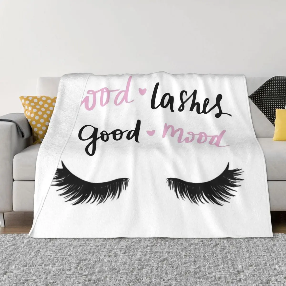 

Eyelash Unicorn Blankets Flannel Autumn/Winter Beautiful Eyes Smile Breathable Warm Throw Blanket for Bedding Office Rug Piece