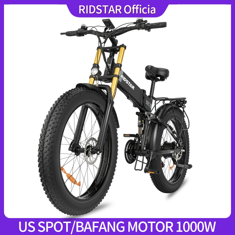 Ridstar-Ranger Electric Bicycle 1000W 48V Bafang Motor  26 Inch Mountain Snow Ebike 14AH Samsung Battery Durable Electric bike