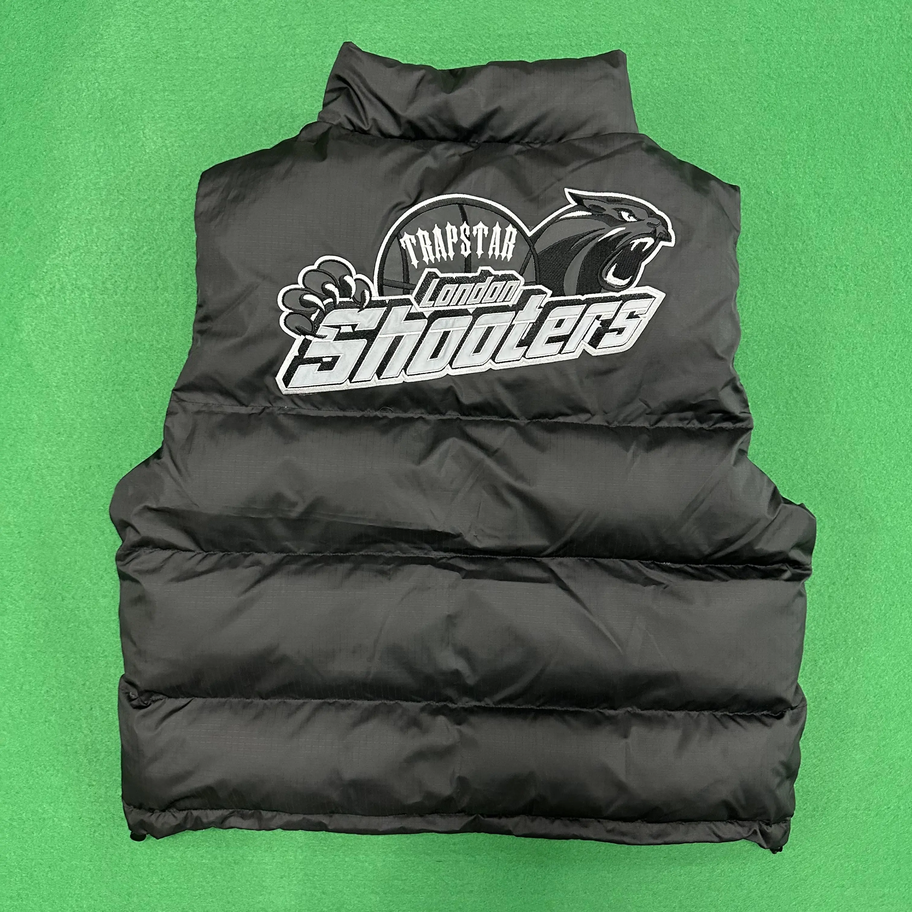 

Men Trapstar Shooters Gilet Black/Reflective 1:1 Top Quality Embroidered Lettering Zip Closure Vest Women