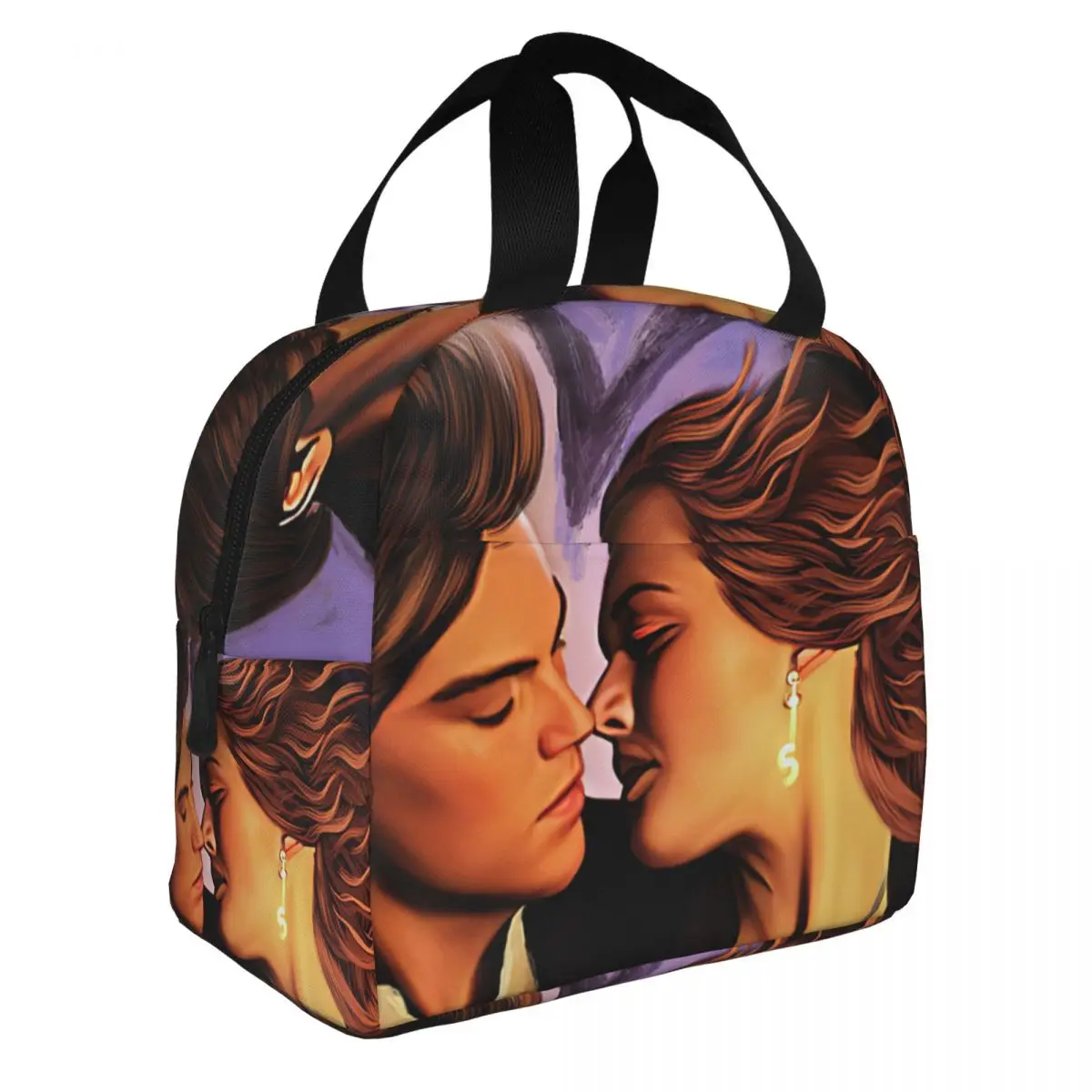 Titanic Jack And Rose Lunch Bento Bags Portable Aluminum Foil thickened Thermal Cloth Lunch Bag for Women Men Boy