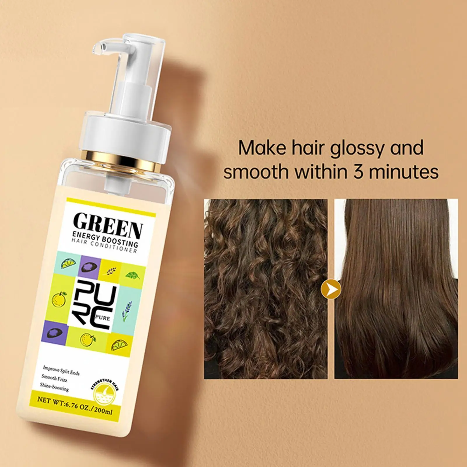 

PURC hair Conditioner Hair Treatment Shiny Smooth Repair Scalp Nourishing Care Frizz Treatment Dry Women Men 200ml Hair M9J5