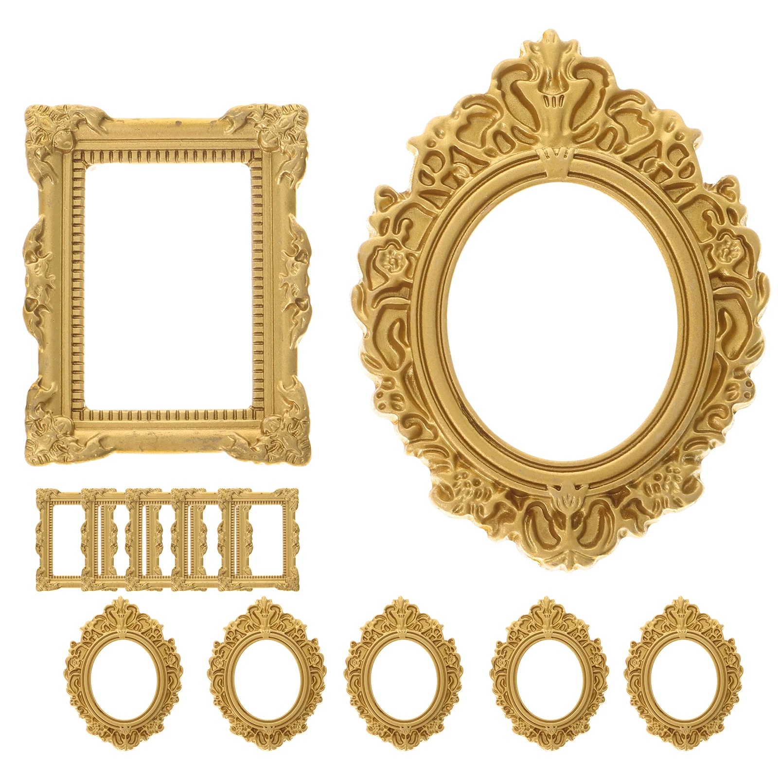 

12 Pcs Photo Frame Picture Frames Mini Houses Home Decor Retro DIY Crafts Making Resin Holder Tires
